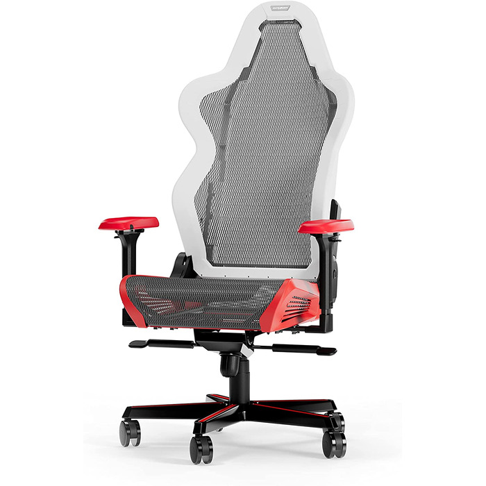 Ігрове крісло DXRacer Air R1S, сітка, біло-чорно-червоне, до 200 см