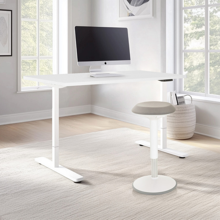 Письмовий стіл STAND BASIC 120 x 60 електричний регульований по висоті білий hjh OFFICE