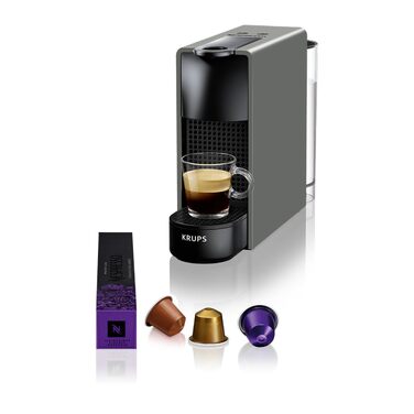 Кавомашина Nespresso Essenza Mini Krups сіра: капсульна, 19 бар, 0.6 л, енергозберігаюча, 1260 Вт