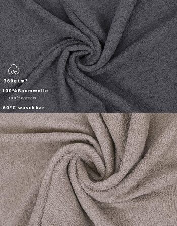 Набір рушників Betz Palermo 6 шт: 2 банних 70x140 см, 4 для рук 50x100 см, сауна-рушник, антрацит (Stone)
