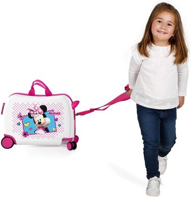 Дитяча валіза Disney Minnie, рожева, 50x38x20 см, ABS, кодовий замок, 34 л, 2,3 кг, 4 колеса, ручна поклажа