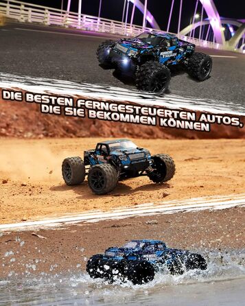 Радіокерований монстр-трак HAIBOXING 1/18 4WD 36 км/год, водонепроникний, 2.4 GHz, RTR з акумулятором 7.4V для дітей та дорослих