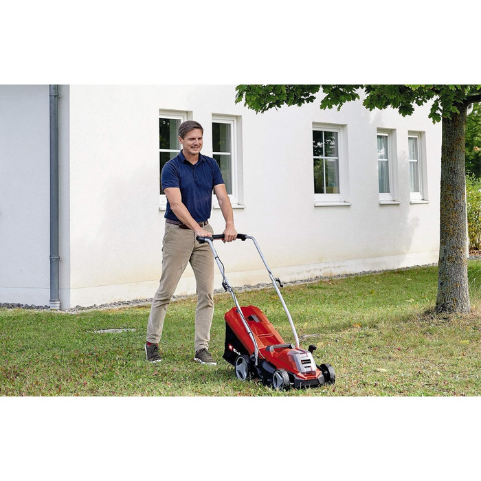 Акумуляторний газонокосарка Einhell GE-CM 18/33 Li Kit Power X-Change (18 В, 33 см, безщітковий двигун, 30 л, 25-65 мм)
