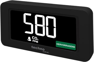 Монітор CO2 Techno Line, портативний, акумуляторний, чорний (WL1022)