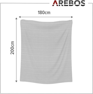Електрична плед-ковдра Arebos з плюшу 200x180 см, 9 режимів, автоматичне вимкнення, захист від перегріву, таймер, попередній підігрів, прана у машинці, антрацит