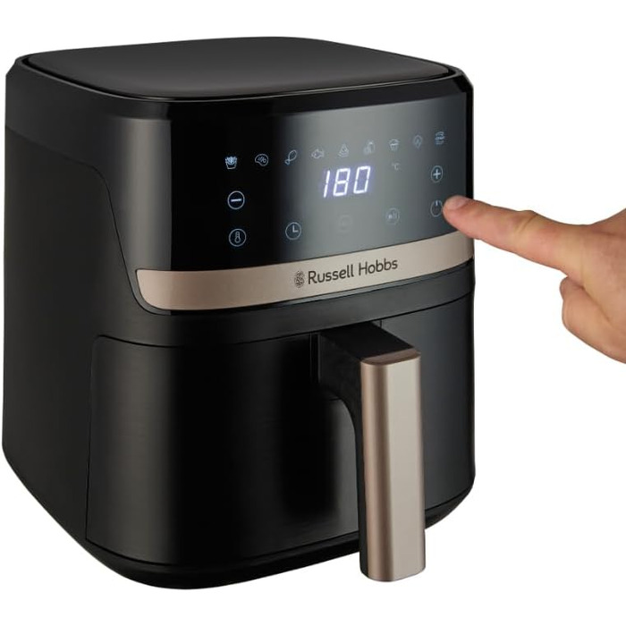 Аерофритюрниця Russell Hobbs SatisFry 4,3 л, 9 програм, Rapid AirFryer, без масла, сенсорне керування, компактна, гриль, випікання, до 200°C, модель 27610-56
