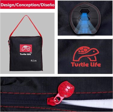 Чохол для садових меблів Turtle Life 213x94x89 см (2 шт. 90x98x76 см), водонепроникний, чорний