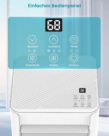 Мобільний кондиціонер Electactic 9000 BTU 3-в-1: з відведенням повітря, вентилятор, осушувач, пульт, таймер 24 год, білий