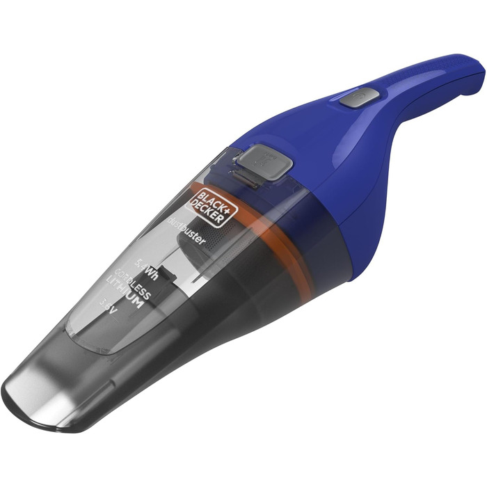 Пилосос ручний BLACK+DECKER Dustbuster NVC115WA, акумуляторний, 3.6V, без мішка, кобальтово-синій, широка насадка, знімний контейнер, насадка для щілин і меблів, зарядна станція