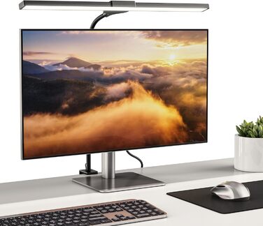 LED-лампа для монітора CSL Screenbar USB з пультом дистанційного керування, регульована яскравість, 3 колірні температури, захист очей, поворотна