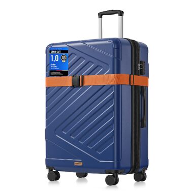 Валіза для подорожей SONGMICS XL 65 см, розширена, жорсткий корпус ABS, TSA-замок, 4 подвійних колеса, Hafenblau (RP002C101)