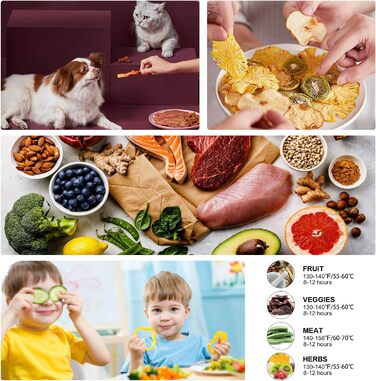 Електросушарка для фруктів, овочів, м'яса і горіхів, 8 ярусів, регулювання температури 35-70°C, 400 Вт, BPA-free, срібляста