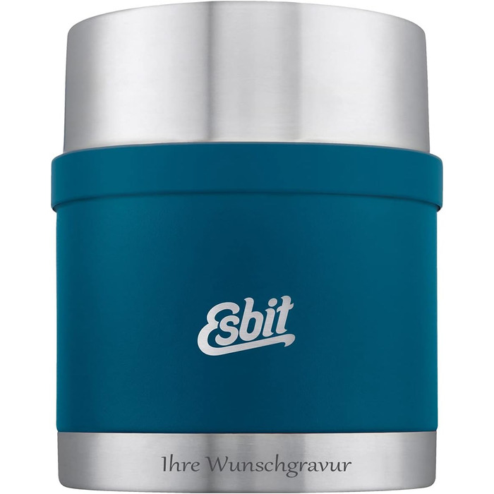 Термос для їжі Esbit Sculptor з гравіюванням, нержавіюча сталь, BPA-free, чорний/сріблястий, 500/750/1000 мл, для гарячих і холодних страв, супів та салатів