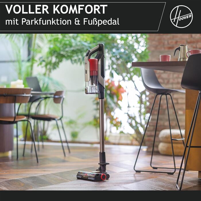 Бездротовий пилосос Hoover HF9 HOME з акумулятором, до 120 м², потужний, без мішка, антизаплутуюча насадка з LED-підсвіткою для всіх типів підлог