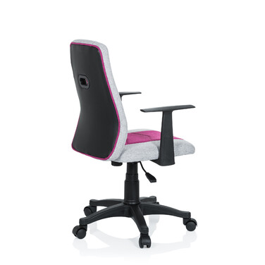 Дитячий офісний стілець Kiddy Extra з підлокітниками сірий / рожевий hjh OFFICE