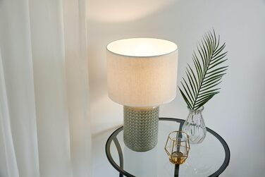 Настільна лампа Pauleen Go for Glow, кераміка/тканина, E27, 20 Вт, 230В, бежево-сіра-зелена, без лампочки
