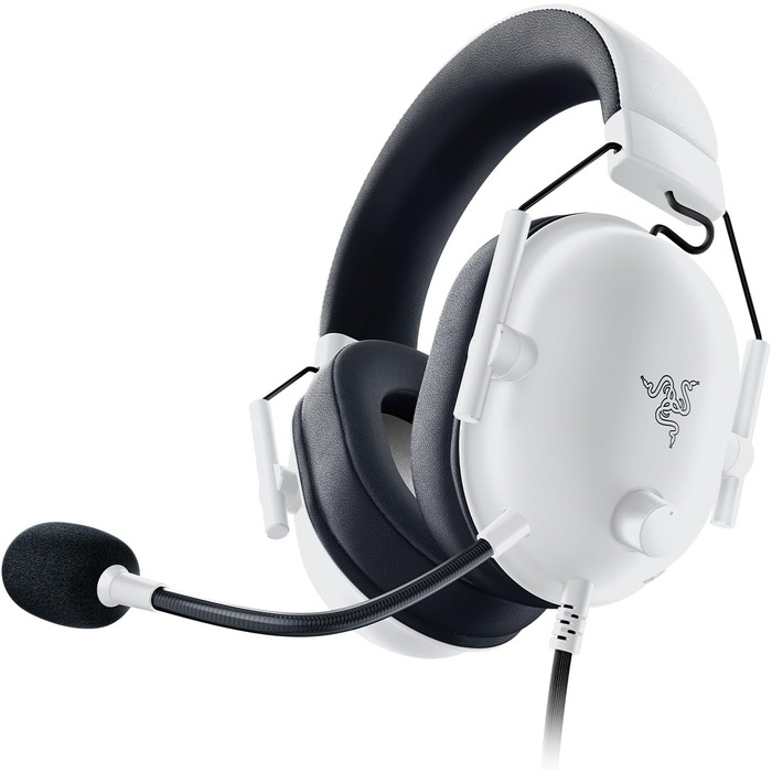 Ігрова гарнітура Razer BlackShark V2 X White — дротова навушники для кіберспорту, 7.1 Surround Sound, 50мм Triforce драйвери, мікрофон HyperClear Cardioid, білий колір