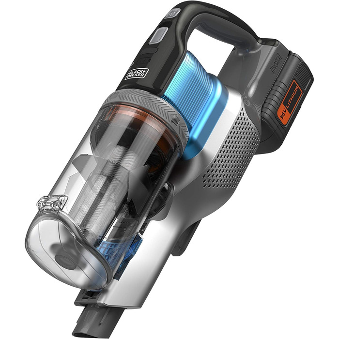 Бездротовий пилосос BLACK+DECKER 4-в-1 36В, 2.0А·год, електрощітка, ручний та вертикальний, безмішковий, з насадкою 2-в-1, акумулятором, зарядним та кріпленням, модель 2019