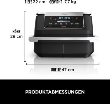 Аерофритюрниця Ninja FlexDrawer AF550EU 6.6 л, чорна: багатофункціональна фритюрниця 6-в-1 з великою шухлядою Dual Zone, функціями запікання та Max Crisp