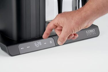 Кавоварка CASO Aroma Sense, дизайнерська, ідеальна температура заварювання 92-96°C, повне розкриття аромату завдяки аромапаличці, з титанованим сталевим постійним фільтром