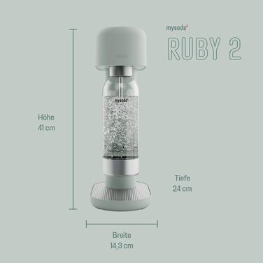Сифон для газування води Mysoda Ruby 2, алюмінієвий корпус, пляшка 1 л, колір Pigeon (без балона CO2)