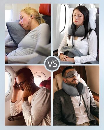 Подушка для шиї HOMIEE, подушка для подорожей, автомобіль, memory foam, ортопедична, для сну, офісу, подорожей (сіра)