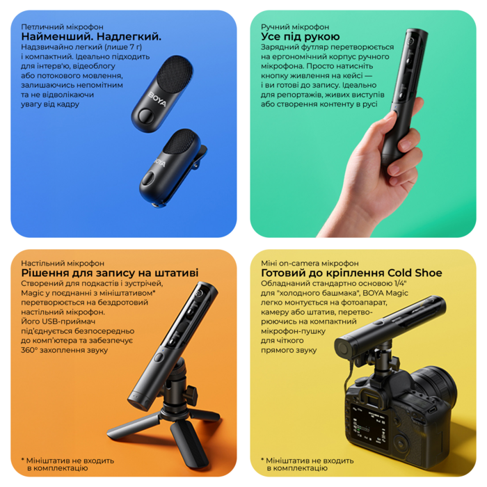 Бездротовий мікрофон BOYA Magic-03 Type-C/TRS Black