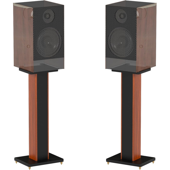 Стійки під колонки Holz Braun Schwarz, 70 см – Преміум стійкі для дому та студії з прихованою проводкою