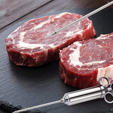 Шприц для маринаду BBQ EXTSUD 60 мл з 3 голками, нержавіюча сталь 304, для м'яса, птиці, випічки, соусів