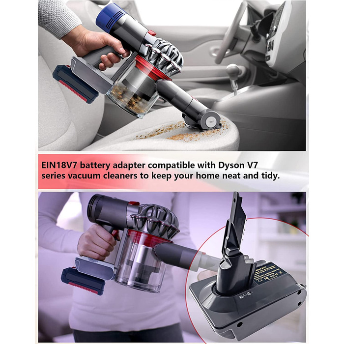 Адаптер акумулятора URUN EIN18V8 для Dyson V8, сумісний з акумуляторами Einhell 18V, для пилососів Dyson V8 Animal/Absolute (тільки адаптер)
