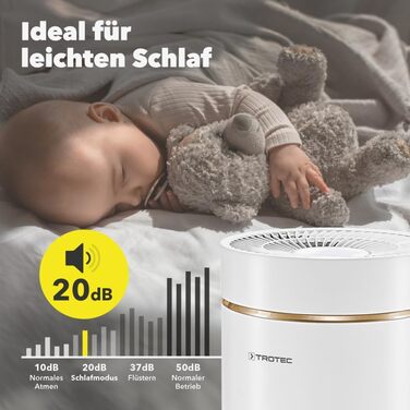 Повітряочисник TROTEC AirgoClean 170+ - HEPA фільтр для алергіків, до 42 м², видаляє 99,97% частинок, 5 режимів, Turbo, білий