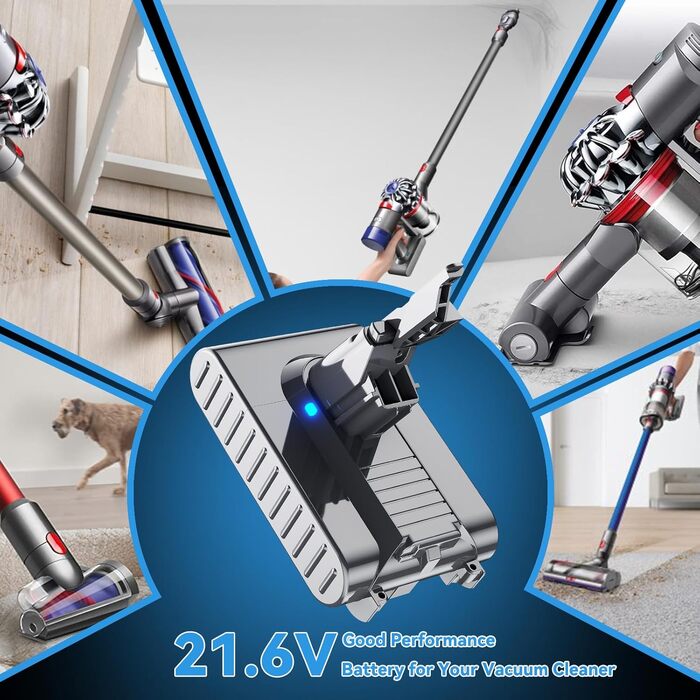 Акумулятор для пилососа Dyson V7 6.0Ah (6000mAh) - замінний акумулятор для моделей SV11 Animal, Fluffy, Absolute, Trigger, Motorhead, Pro, Car+Boat