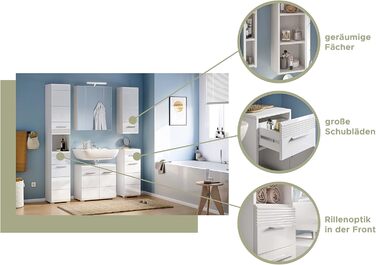Шафа для ванної кімнати xonox.home Linus X18A9711, білий глянець, 30x182x31 см