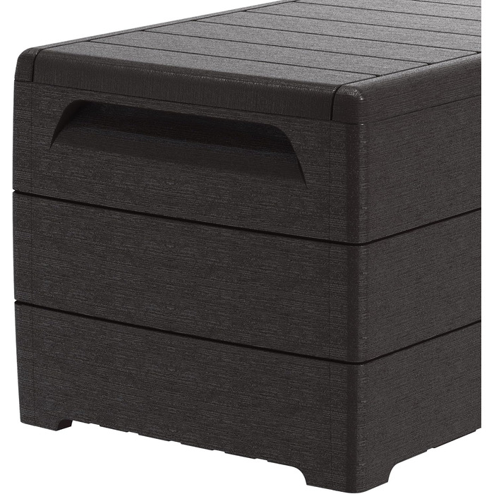 Водонепроникна пластикова скриня Duramax Cedargrain Durabox 270л для саду з колесами та ручками, коричнева