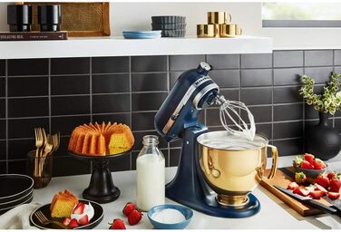 Кухонна машина KitchenAid Artisan — планетарний міксер з чашами з нержавіючої сталі 4.8 л (2 шт.), 5 аксесуарів, колір Ink Blue