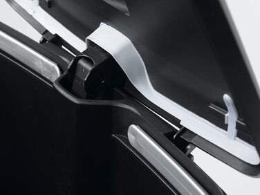 Смітник CURVER Deco Bin з педаллю і кришкою, 50 л, чорний металік, прямокутний, плавне закривання, 39x29x72 см