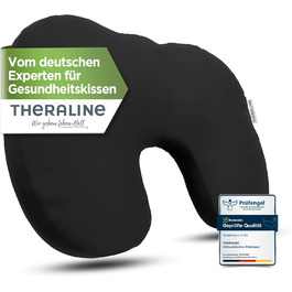 Theraline ортопедична подушка для сидіння з піною та мікрогранулами, ергономічна U-подібна подушка для офісного стільця, проти болю у куприку, дихаючий знімний чохол, прати до 60°C