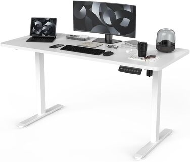 Електричний регульований стіл Flamaker 140×60 см із USB, чорний, на колесах