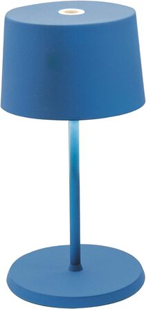Zafferano Olivia Mini - портативна акумуляторна настільна лампа з сенсорним керуванням, димером, 2700-3000K, для вітальні та вулиці, 22 см, колір Capri Blue (стара версія)