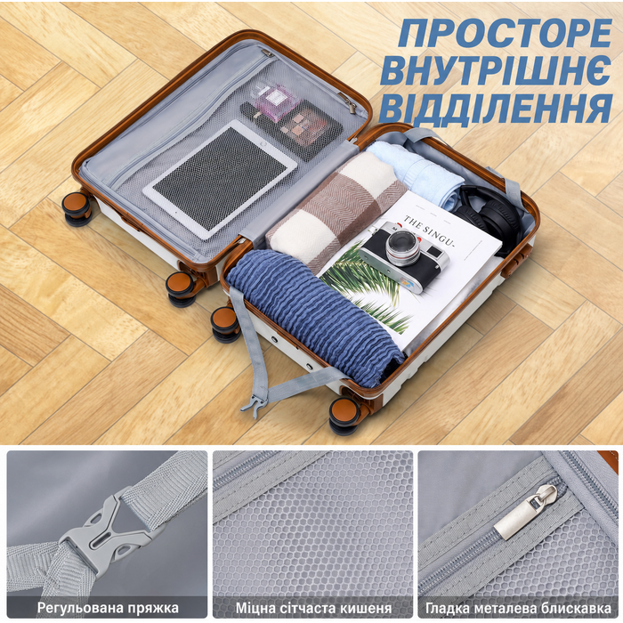 Набір дорожніх валіз COOLIFE: ручна поклажа 55x35x20 см і рюкзак 20 л для Ryanair, жорсткий чемодан із TSA-замком, рюкзак для кабіни