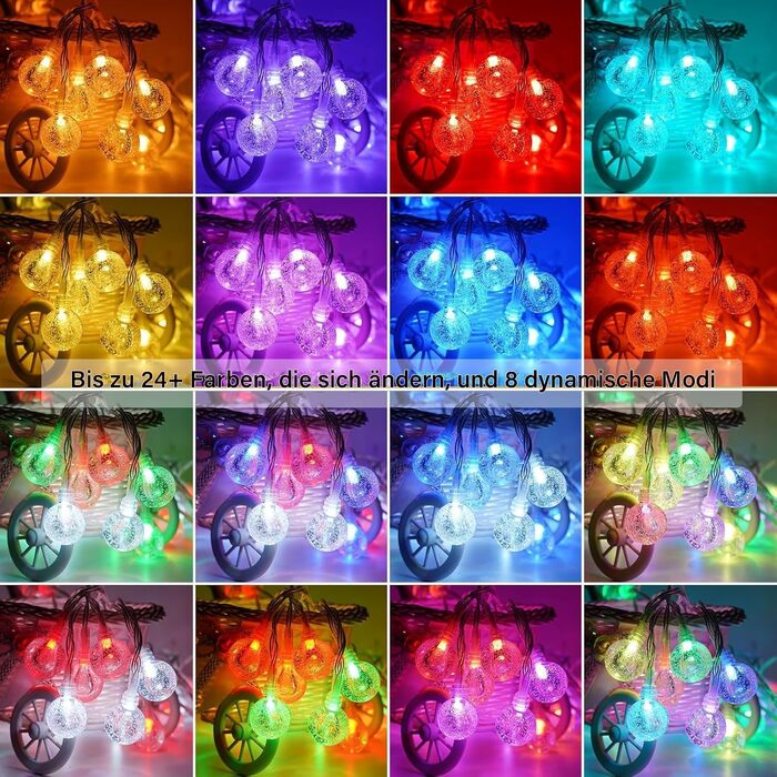 Гірлянда світлодіодна StarryEver 120 LED, 20м, RGB, 24 кольори, кулі, для вулиці та кімнати