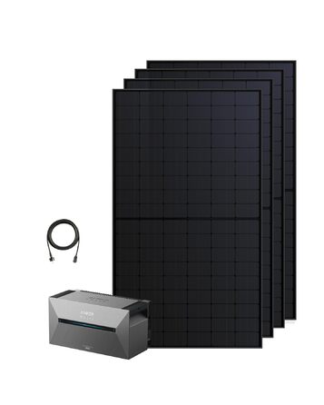 Anker SOLIX: сонячна електростанція для балкона (1780W, 3200Wh) з акумулятором Solarbank 2 E1600 Pro (1600Wh) та розширенням BP1600 (1600Wh), 4 панелі RS40T (445W), кріплення для землі, 4 MPPT, 1000W AC, Plug&Play