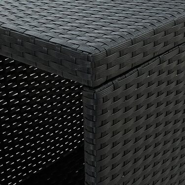 Барний стіл із полицею vidaXL, кухонний стіл-трансформер, чорний, 120x60x110 см, поліратан