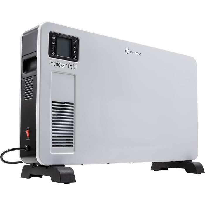Електричний конвектор Heidenfeld EK100, 2300 Вт, з пультом, таймером і LCD-дисплеєм, для обігріву до 40 м²