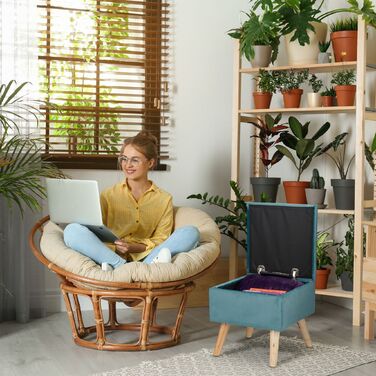 Relaxdays М'який пуф з місцем для зберігання