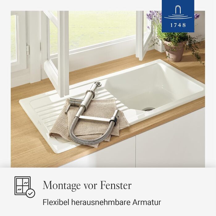 Змішувач кухонний Villeroy & Boch Steel Expert Compact, нержавіюча сталь, з висувним гусаком та перемикачем режимів, для мийки, економія води