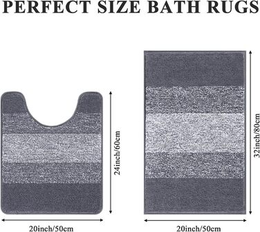 Килимок для ванної Enyhom 45x65 см, м'який, нековзний, водопоглинаючий, сірий, для душу, ванни та туалету