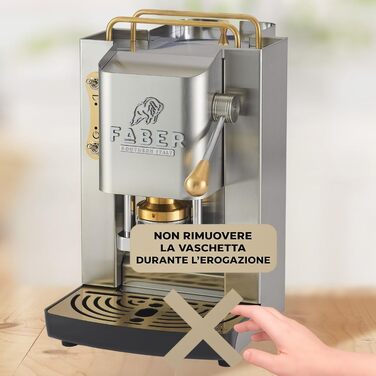 Кавомашина Faber Deluxe 3.0 для ESE 44мм, нержавіюча сталь, 1л, з електроклапаном та регульованим пресом