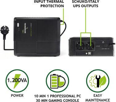UPS Tecnoware ERA PLUS DC: Джерело безперебійного живлення для відеоспостереження та Wi-Fi, Powerbank 8800mAh, POE 24V/48V, захист від перепадів напруги та відключень до 240 хв