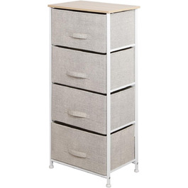Комод для зберігання sogesfurniture з 4 тканинними ящиками, універсальна шафа-органайзер для коридору, спальні, передпокою, 45x30x94 см, бежевий